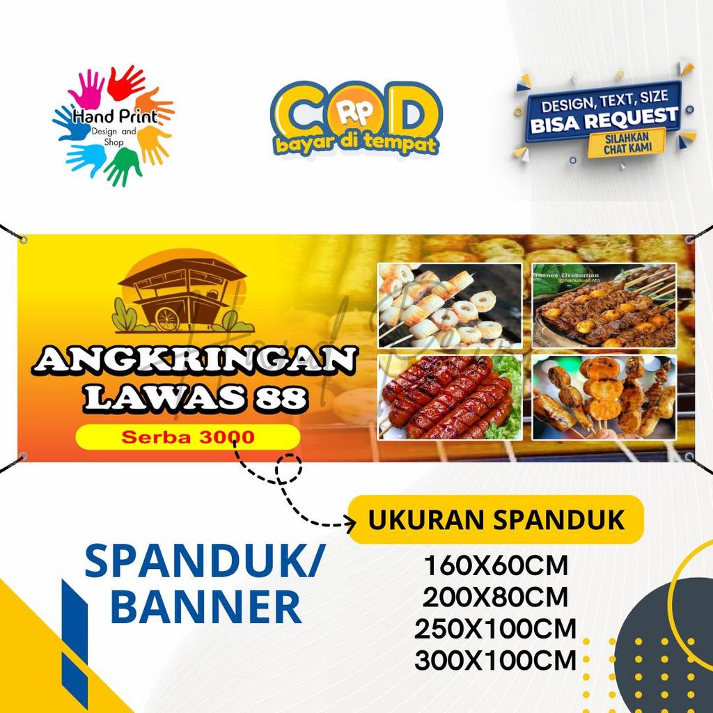 Cetak Spanduk Banner Angkringan Lawas 88 Kuning MMT Spanduk Custom 300x100CM