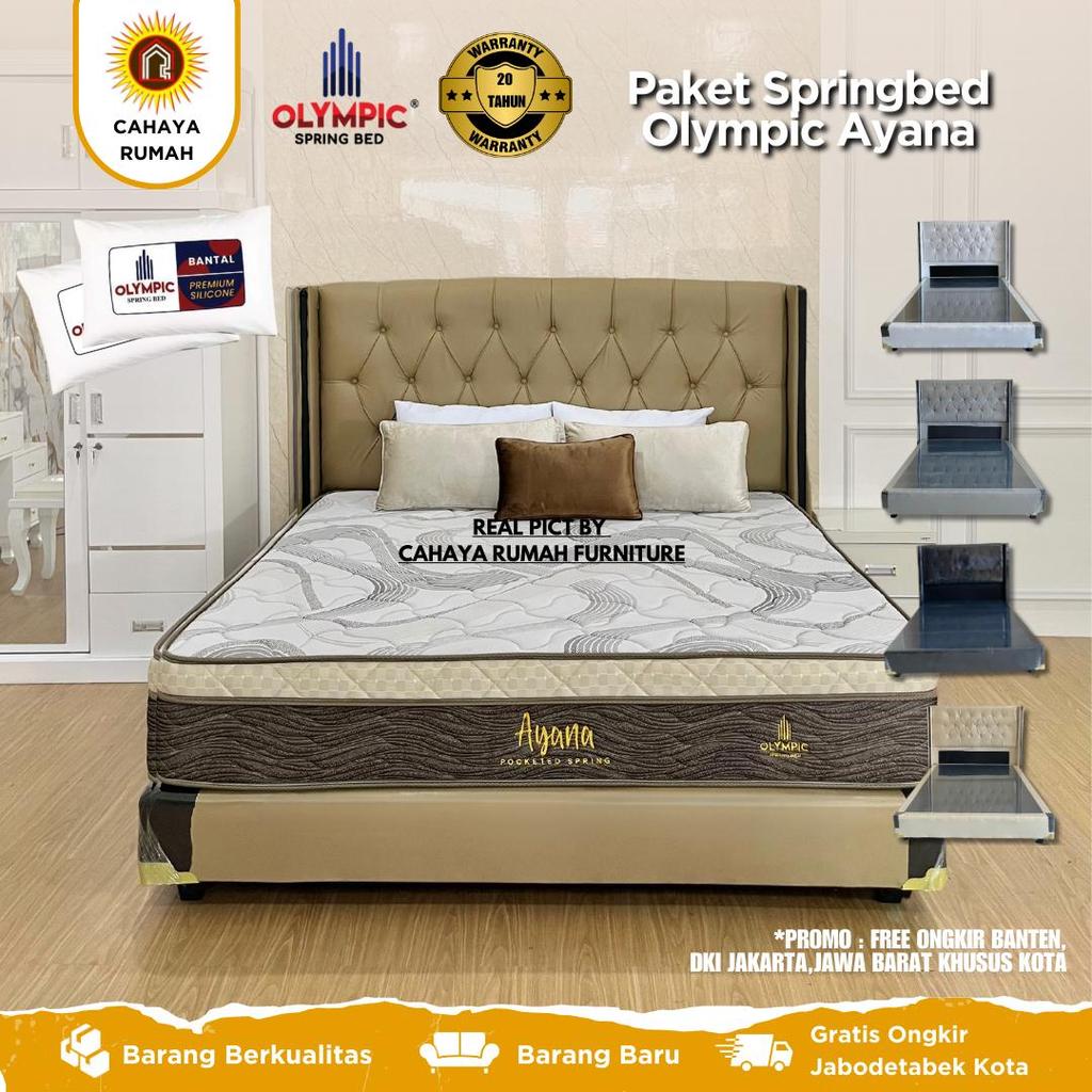Cahaya Rumah - Springbed Ayana Pocket Spring By Olympic  - Full Set - Tinggi kasur 31 - Dipan - Temp