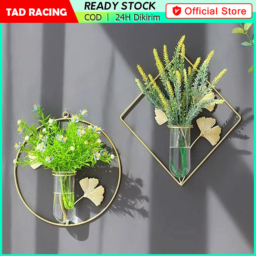 Hidroaquatic (Hiasan Dinding Bingkai Vas ) Hiasan Dinding Dengan Vas Besi Gold Vas Bunga Wall Decor 
