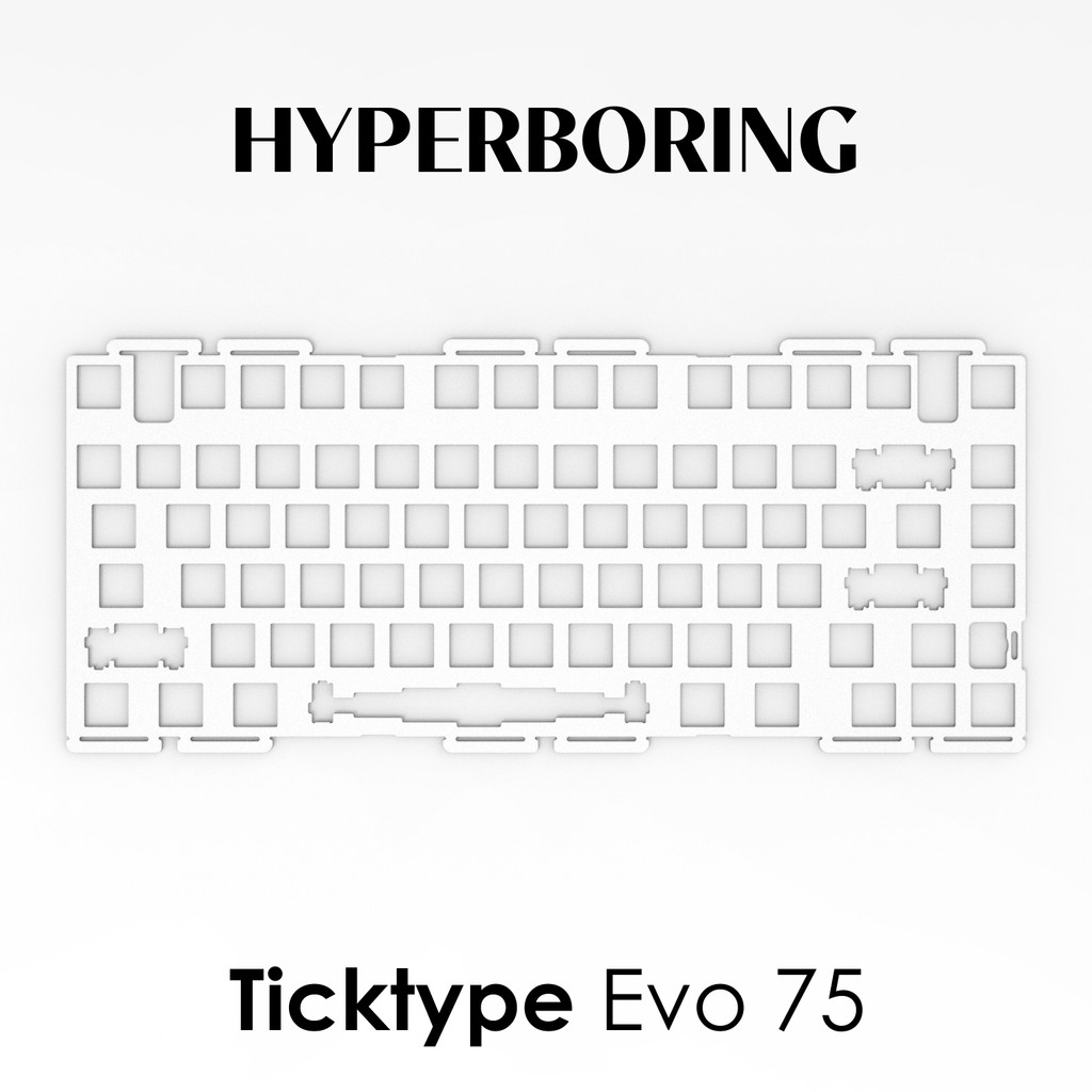 Ticktype Evo75 keyboard decated plate for PC PP FR4 Aluminum ( for platemount stabilizer )