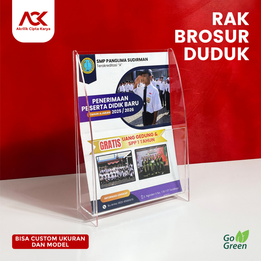 Urban Desk RAK BROSUR - Tempat Brosur - Display Menu Meja - Penyimpanan Brosur Display Menu - Akrili