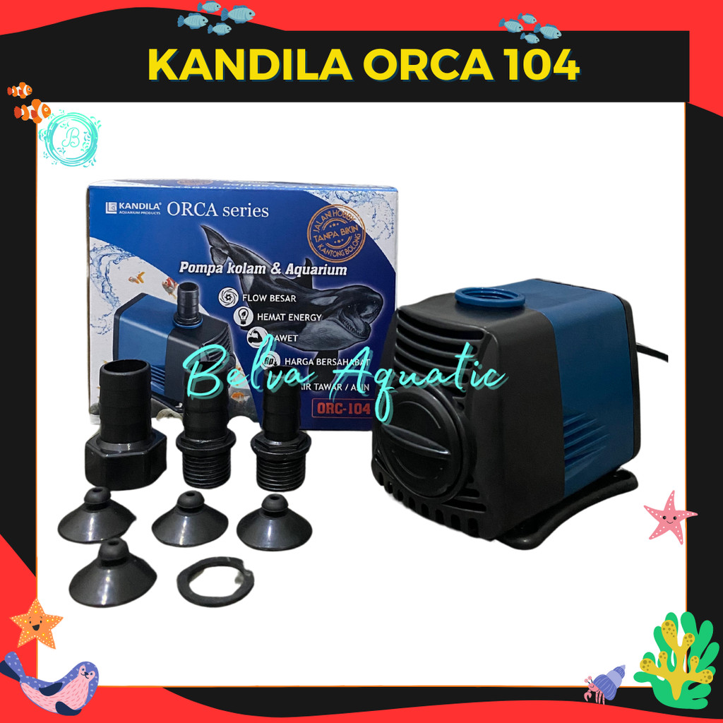 Kandila ORCA 104 Pompa celup Filter Aquarium Kolam air Kandila Pompa Hidroponik Kandila