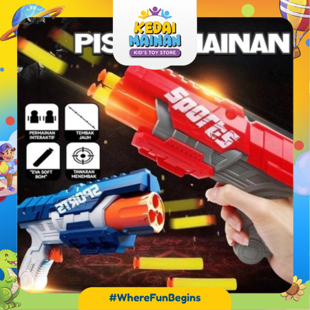 [KEDAIMAINAN] [WM344] Soft Bullet Gun Pistol Mainan Anak Mainan Nerf Gun Mainan Airsoft Mainan Temba