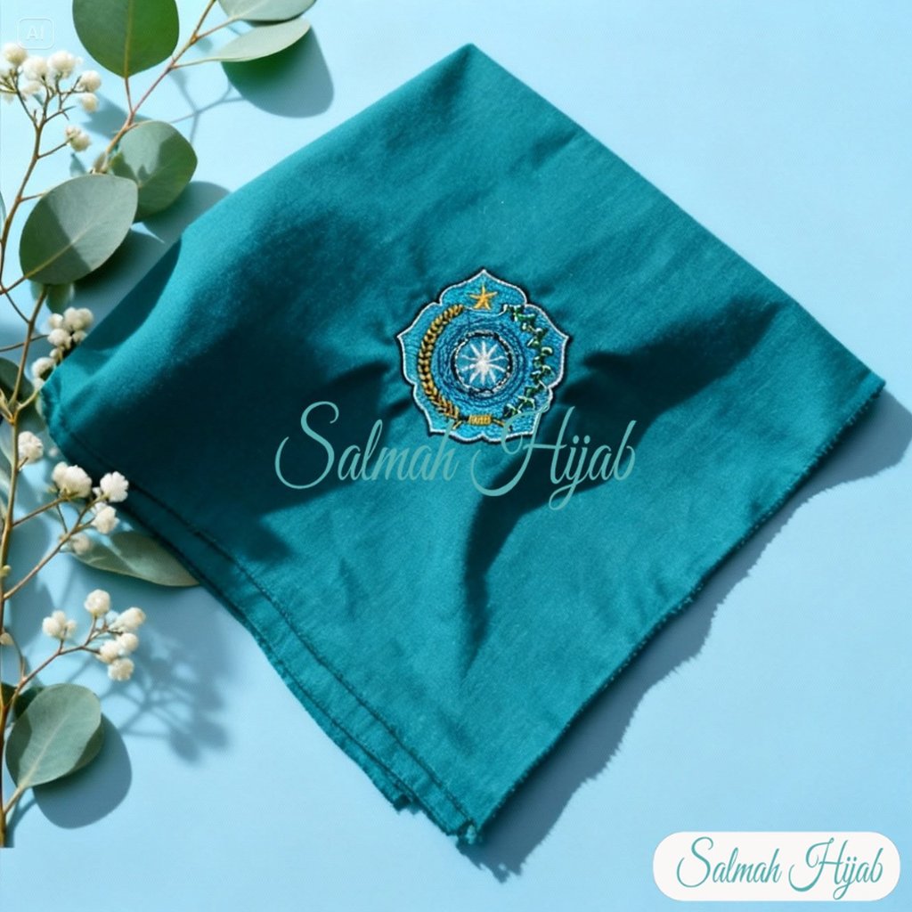 Kerudung PKK Resmi Ibu PKK – Hijab Segi Empat Premium – Hijau Tosca