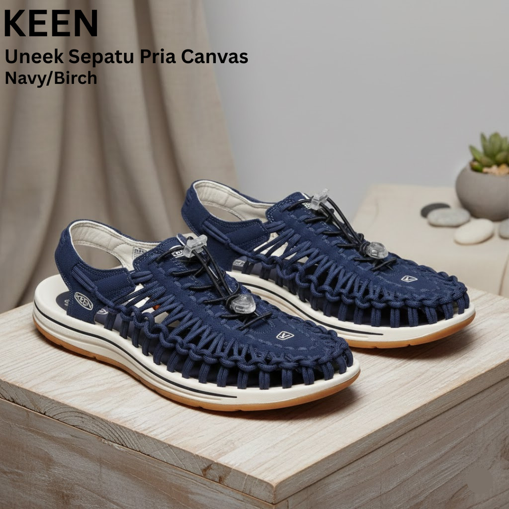 KEEN UNEEK Sepatu Sandal Pria Canvas - Navy/Birch