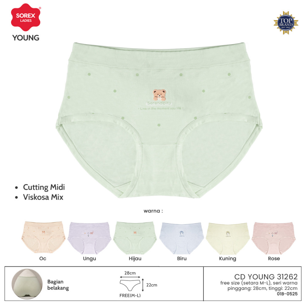 Sorex CD Young Fashion Midi Wanita Viskosa Freesize (Setara M-L) CD 31262 ( Warna Random )