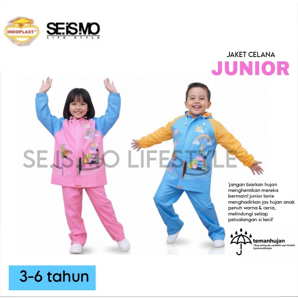 Jas Hujan Anak Setelan Junior// Jas Hujan Anak 3 5 6 Tahun Murah