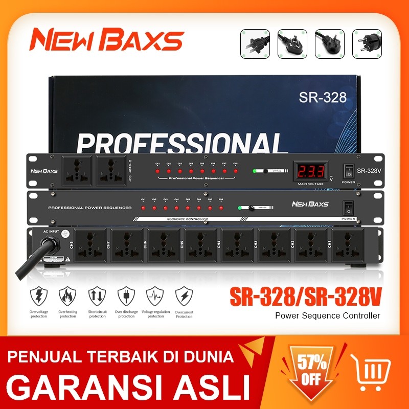 GS NEW BAXS Pengurus kuasa SR-328/SR-328V 8channel 40 amp power controller Audiosystem power timing 
