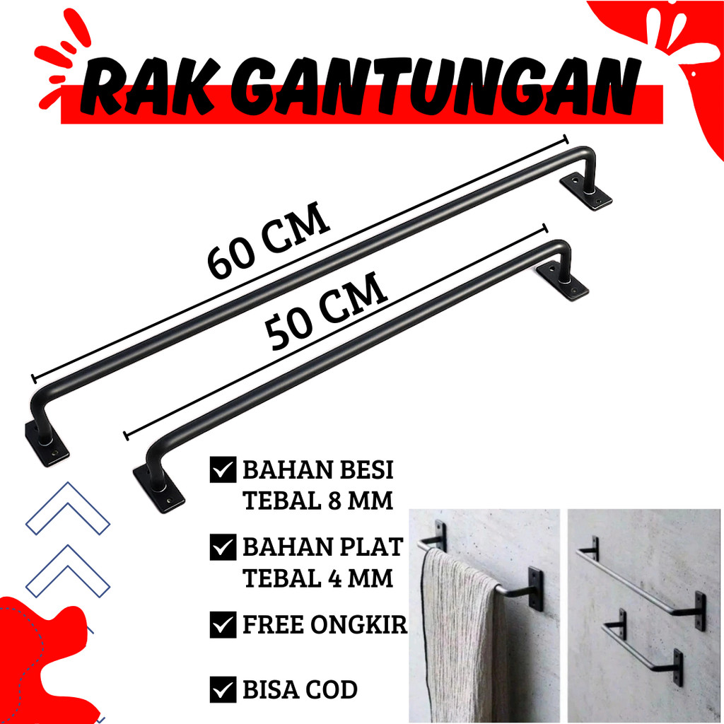 rak gantungan baju tempel dinding  / gantungan handuk tempel dinding / gantungan baju tempel