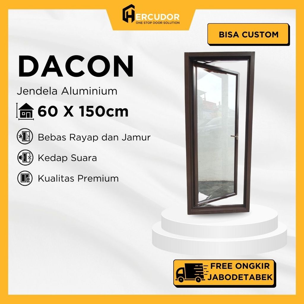 Jendela Aluminium DACON 3" 60x150 Swing / Single Casement