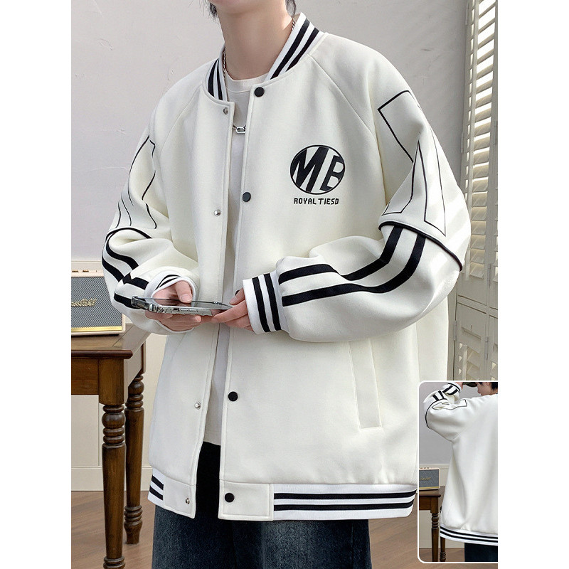 Jaket Baseball Baru untuk Pria, Mantel Gaya Amerika Musim Semi dan Gugur, Jaket Kancing untuk Remaja
