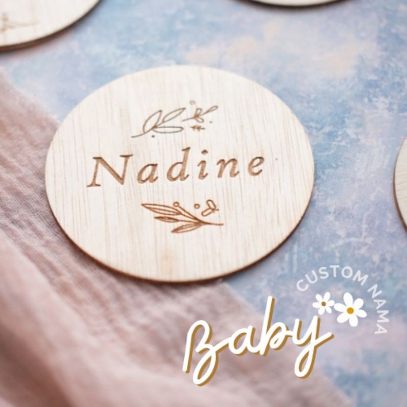 Papan Nama Kayu Kekinian Untuk Fotografi Bayi |Properti Foto Anak|