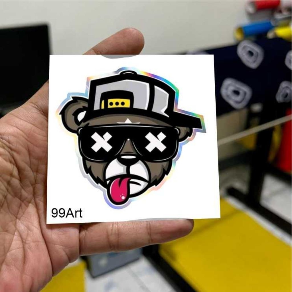 Stiker Panda, Panda, Stiker Panda Lucu, Stiker Reflektive Nyala Dan Hologram