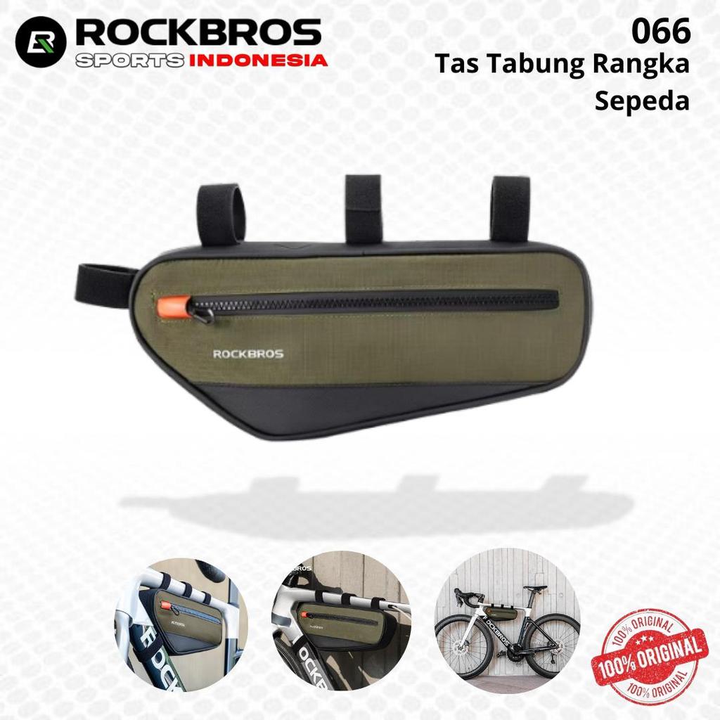 ROCKBROS 066 Tas Tabung Rangka Sepeda Gunung Balap Lipat Reflektif 1.7L Portabel Atas Bawah Bycicle 
