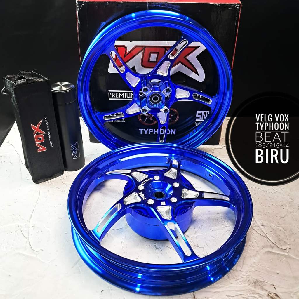 Velg VOX Typhoon Beat Vario 110 Scoopy Ring 14 Genio ring 14 spacy ring 14 Hitam merah biru crom ora