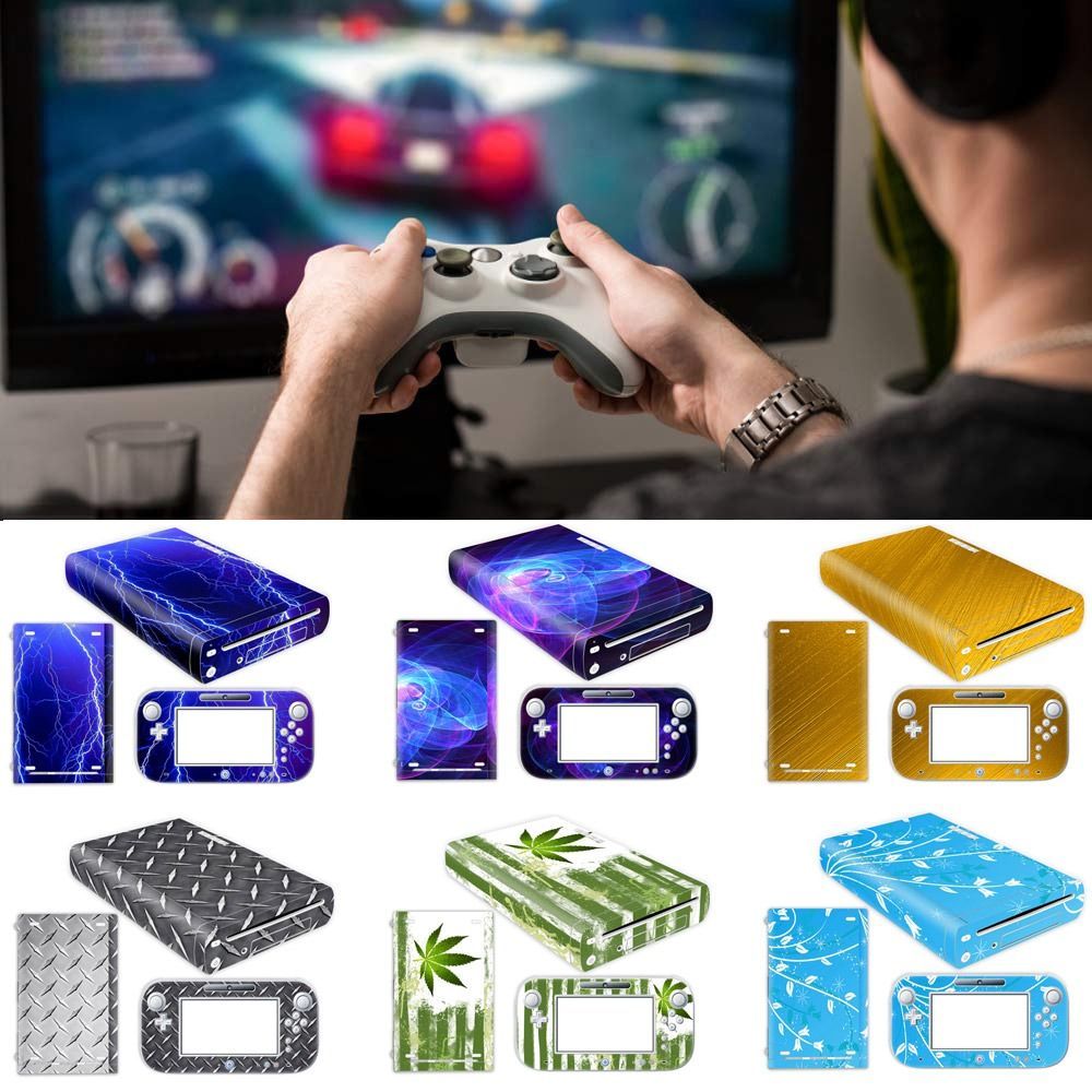 1set Vinyl Skin for Nintendo Wii U Protective Cover Decal Wrapping Cover Game Console Decor Stickers