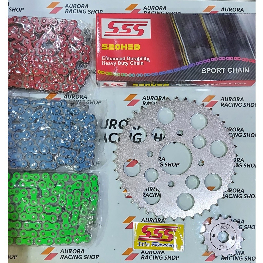 GEAR SET SSS TIGER OLD / TIGER REVO & RANTAI SSS 520 HSB COLOUR SERIES