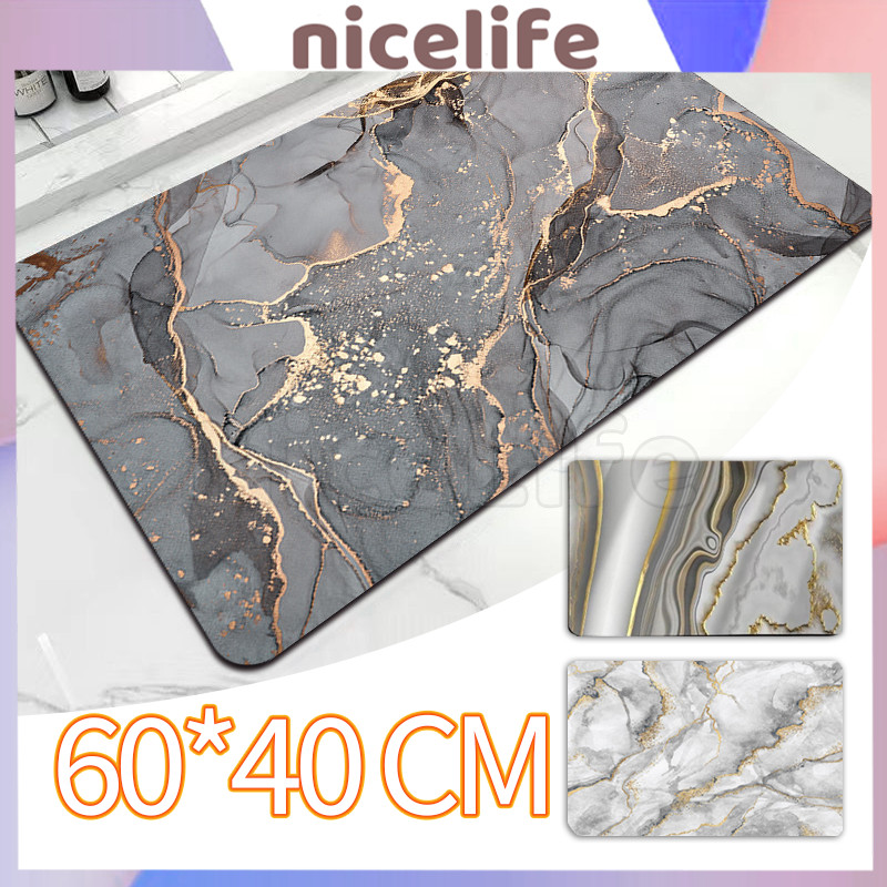 Keset Kamar Mandi Motif Marmer / Kamar Mandi Keset Lantai Menyerap Air