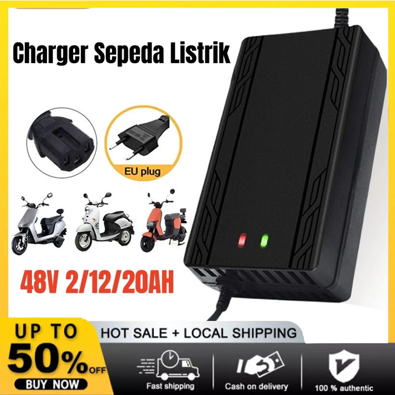 Charger Sepeda Listrik 48V 12AH/48V 20AH Charger Cas Baterai SLA 24 Volt 12 Ah Sepeda Motor listrik 