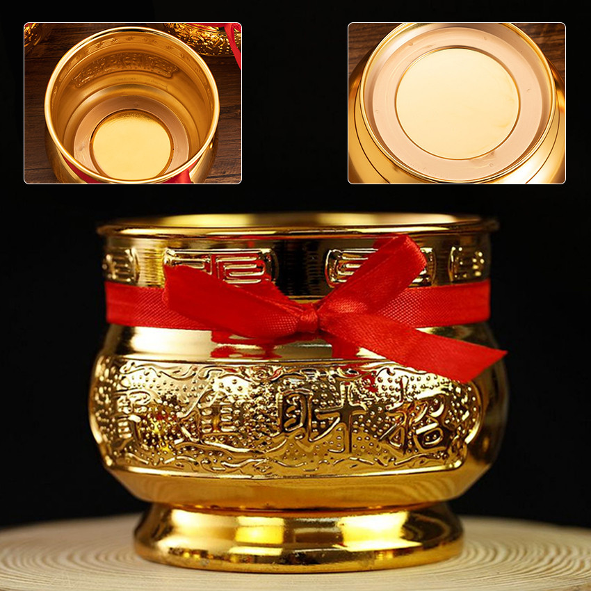 NANDOS-FIT Tempat Hio Emas Kuningan 3.5" 5" / Pembakar Dupa Bulat / Hiolo Fengshui Keberuntungan / B