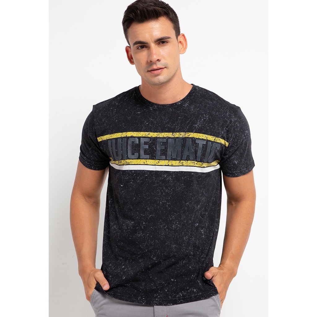 Juice Ematic Kaos Lengan Pendek Pria Hitam DIABLO MSTS04506-BLK Planet Surf Kaos Pria Atasan Pria