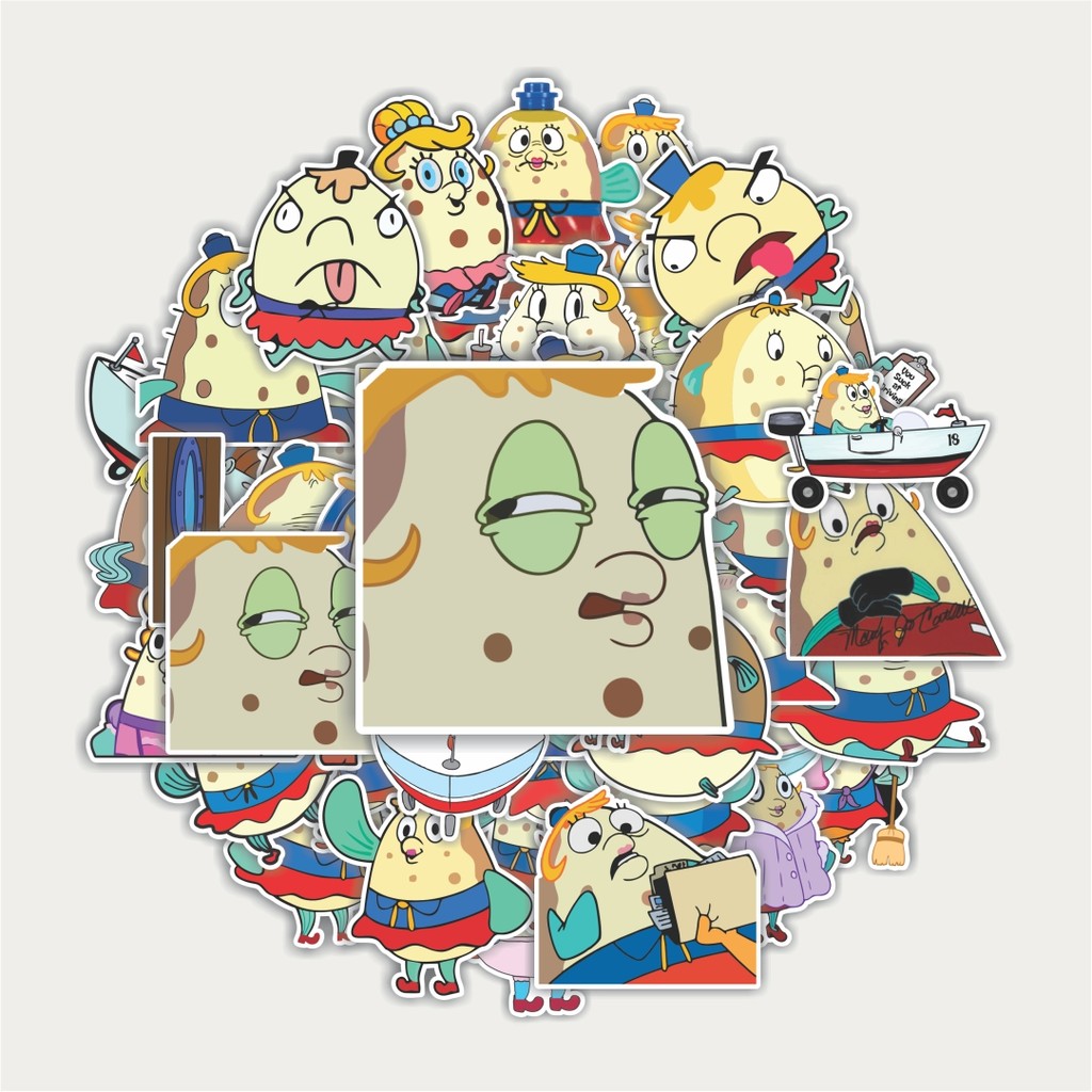 Sticker Pack Stiker Mrs Puff Cartoon Spongebob Version | Sticker TUMBLR | Stiker LAPTOP KOPER HELM