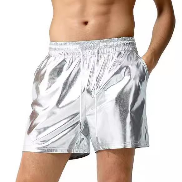 Men's Shiny Leather Shorts