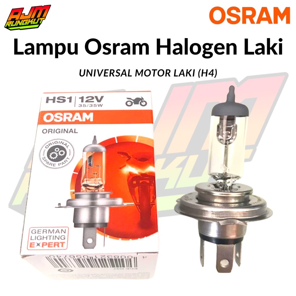 Bohlam Dop Lampu Depan Motor Halogen Osram 35W 12V H4 Motor Laki Original Osram Universal Honda Yama