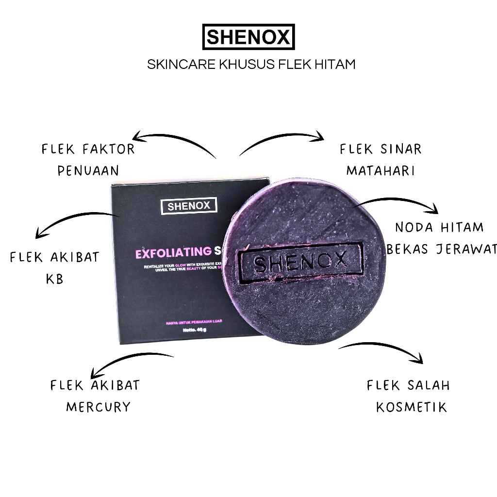 Exfoliating Soap Shenox Skincare Sabun Pengelupasan Flek Hitam Membandel Paling Ampuh BPOM