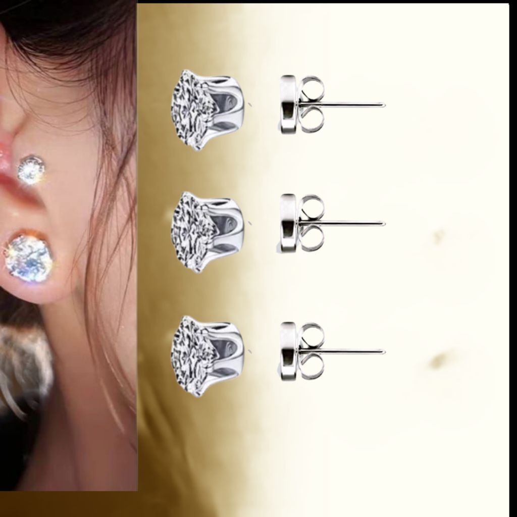 Anting Magnet Permata / Anting Maknet Diamon/ Anting Magnet Pria Anting Magnetik Permata Elegan / Mo