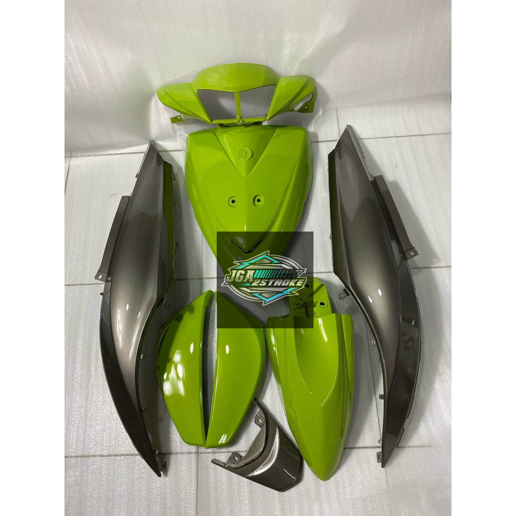 COVER BODY HALUS FULLSET YAMAHA MIO J BODI SET MIO J WARNA HIJAU ABU-ABU