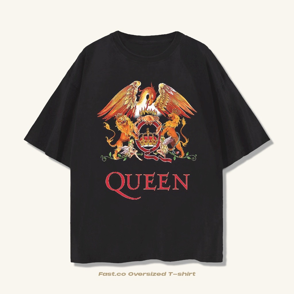 T shirt Queen Band Oversize Vintage Black Colour
