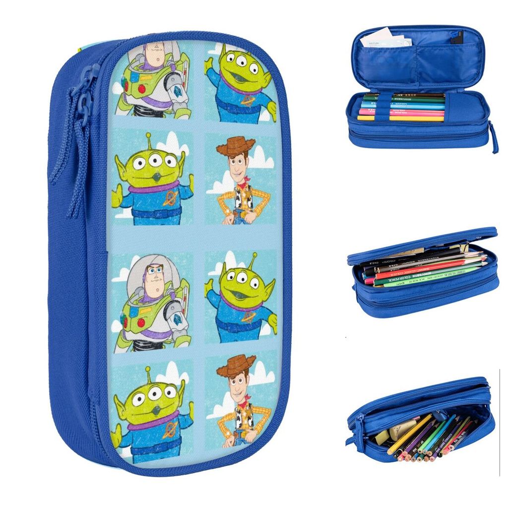 Toy Story Pencil Case Buzz Lightyear Woody Squeeze Aliens Pencilcases Pen Holder Pencil Bags School 
