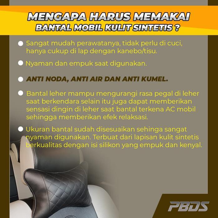 Bantal Mobil Kulit Sintetis - Full Hitam