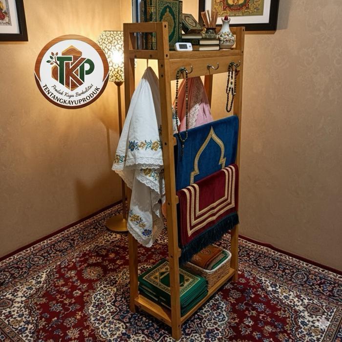 RAK SAJADAH RAK MUKENA RAK ALQURAN -COKLAT PERNIS tempat sajadah KODE SPTW