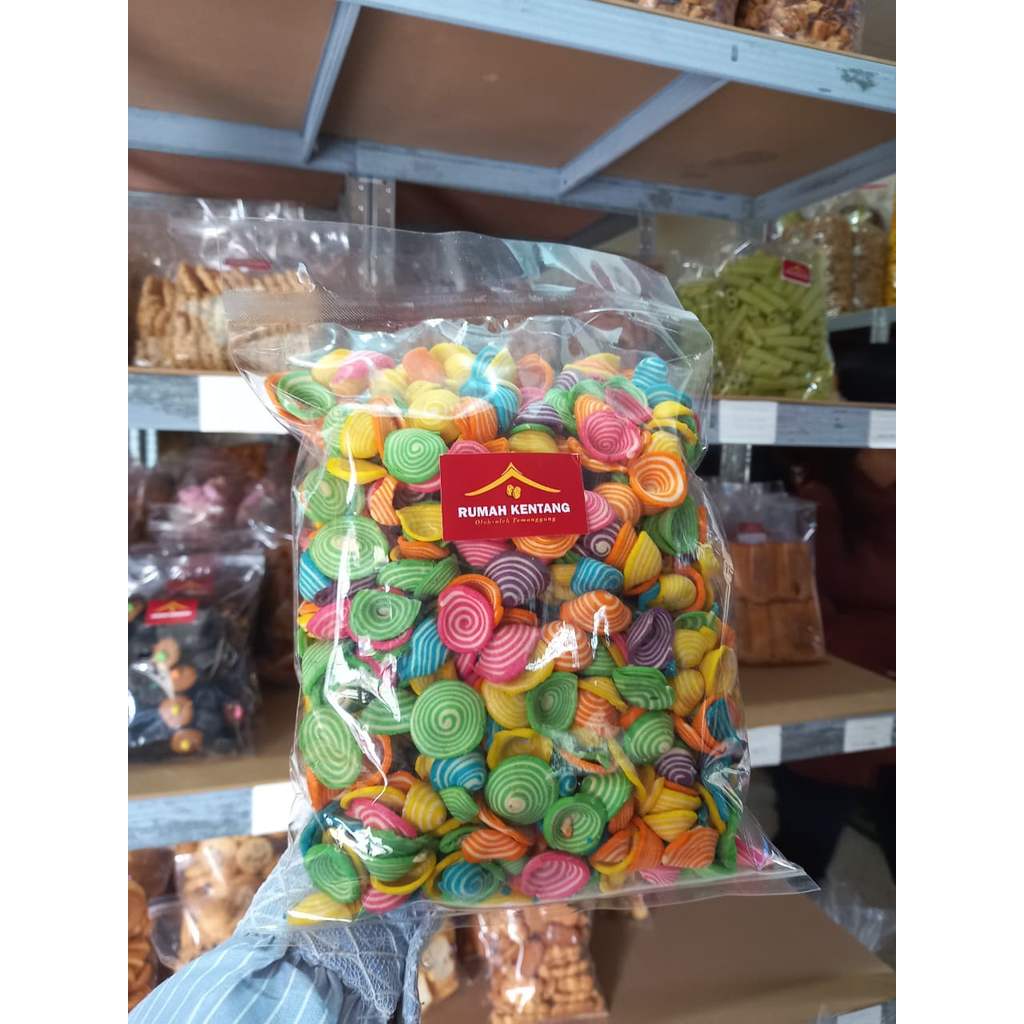 TERMURAH Snack Kuping gajah mini kuping gajah pelangi cemilan kuping gajah warna warni KUPING GAJAH 