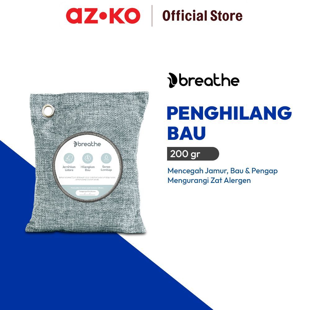 AZKO Breathe 200 gr Penghilang Bau Air Care Bag All In One - Abu-Abu Penghilang Bau Serbaguna Penetr