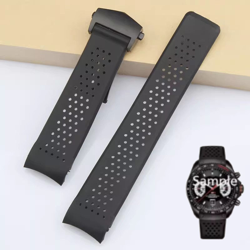 Natural Rubber Watband For TAG HEUER GRAND CARRERA wristband Waterproof Sport Strap Soft Silicone Wa
