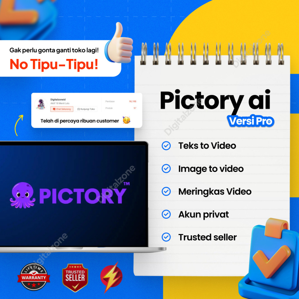 Pictory Ai Premium AI Text To Video & Text To Speech AKUN PRIVATE BUKAN SHARING
