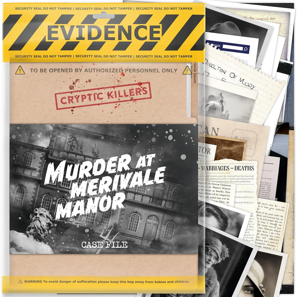 Unsolved murder mystery game - Cold Case Files Investigation - CRYPTIC KILLERS - Detective Evidence 