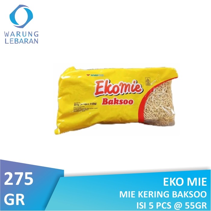 Eko Mie Kering Baksoo Isi 5 Pcs 275gr