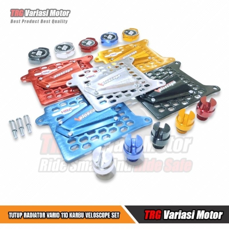 Tutup Radiator Vario 110 Karbu Velo Bagian Atas dan Samping Set Tutup Oli Variasi  5 Varian Warna RG