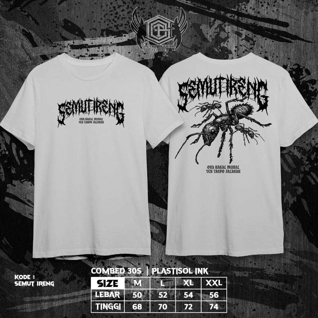 Kaos Semut Ireng Psht Kaos Putih Hitam Plastisol Ink