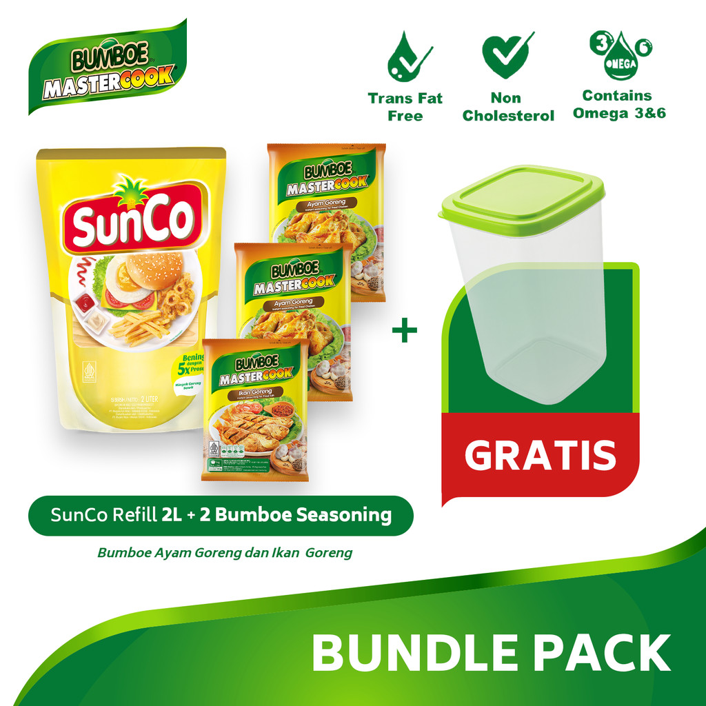 [BUNDLE] SunCo Minyak Goreng 2L + BumBoe Ayam Goreng dan BumBoe Ikan Goreng Free Toples