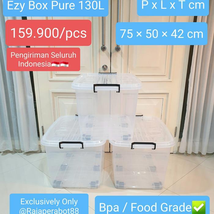 Container/ Storage Box Ezy Cb 130 L Pure/Bening/Transparan Vindo Biggy - 45L Bening