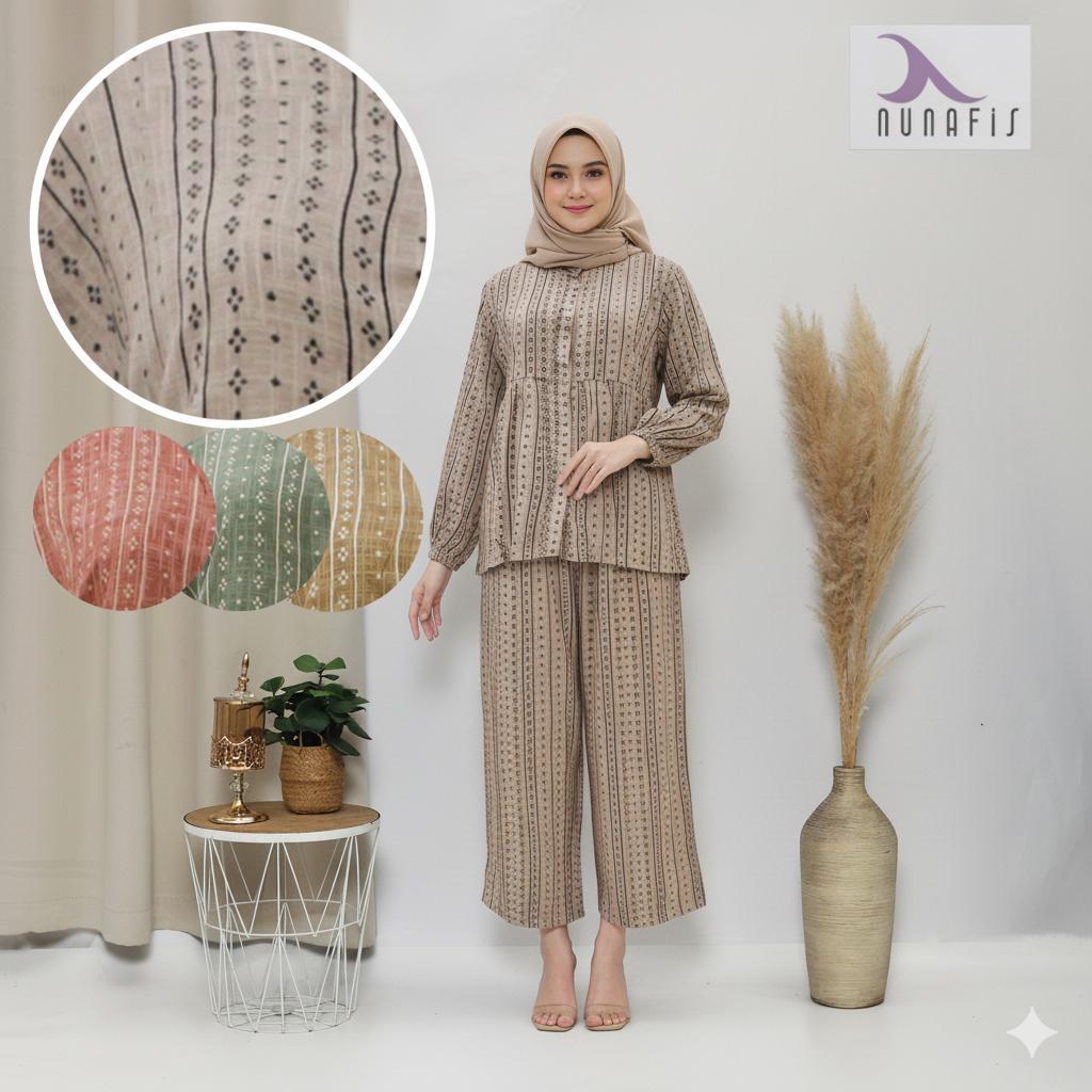 Nunafis - Damara OneSet Baju Rempel Rayon Diamond