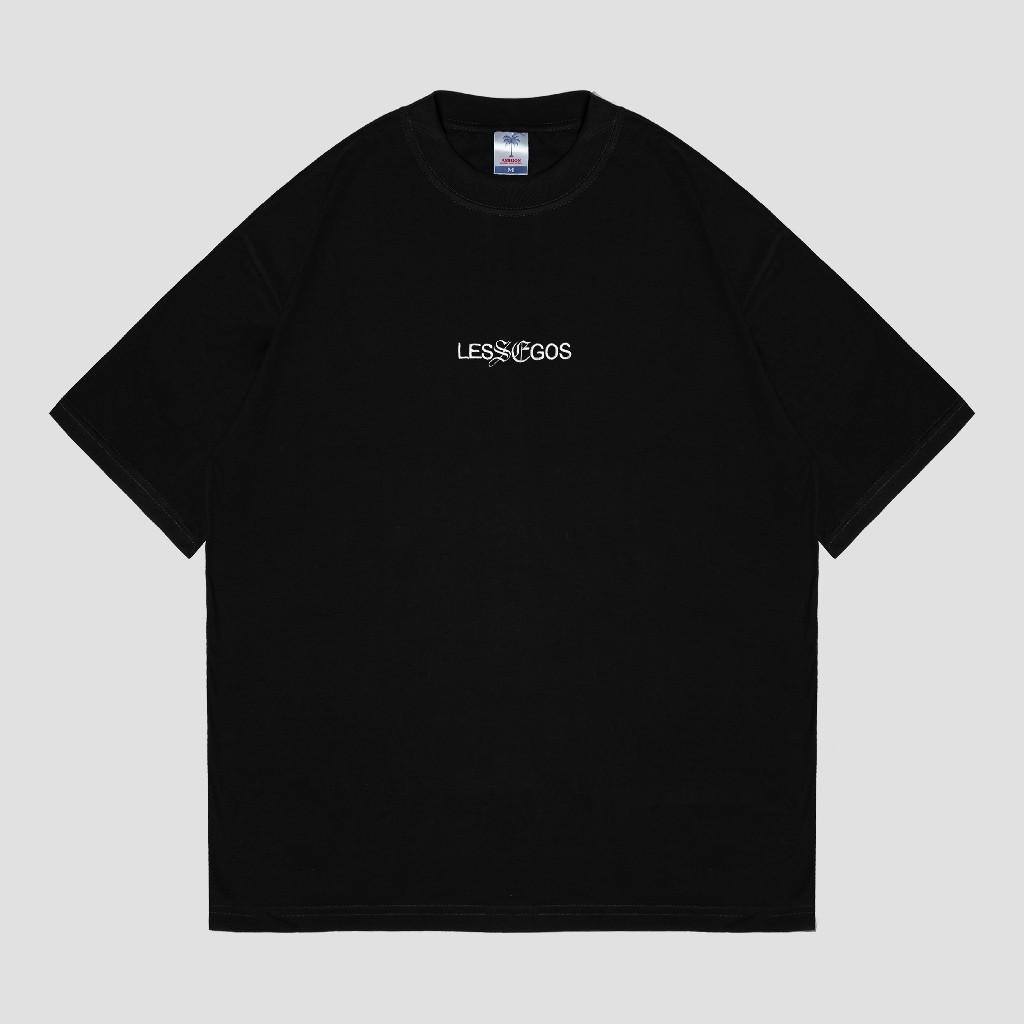 Lessegos Tshirt Oversize Hitam VNM Embroidery Kaos Pria
