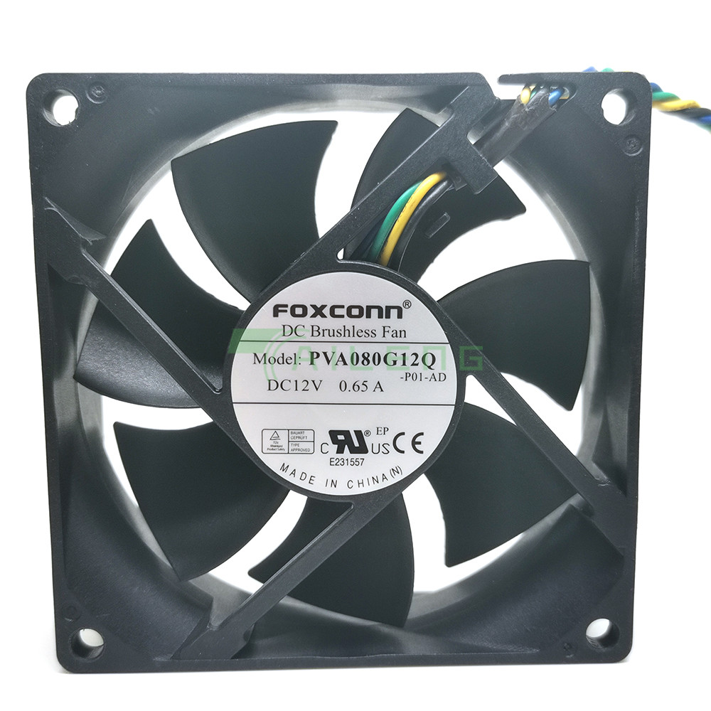 New 80mm 8025 12V PWM Cooling Fan Foxconn PVA080G12Q  80X80X25mm 59CFM 4Wire 4Pin Cooler for Server 
