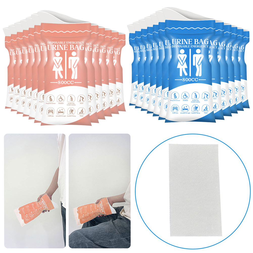 12 Pcs 800ML Disposable Urinal Bag Uni Urinal Bag Portable Camping Pee Bag for Camping Hiking Pregna