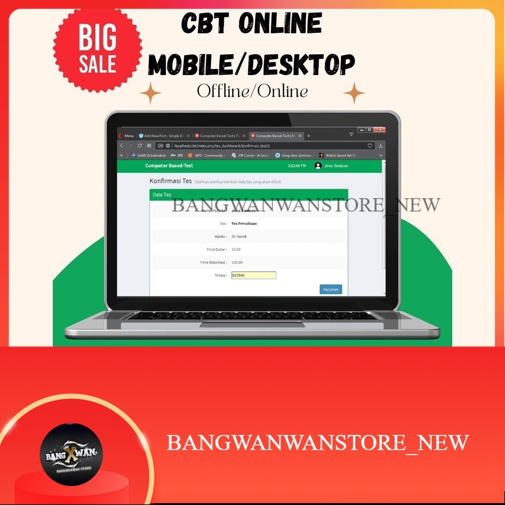 Aplikasi CBT Ujian Online Work 100% online/offline